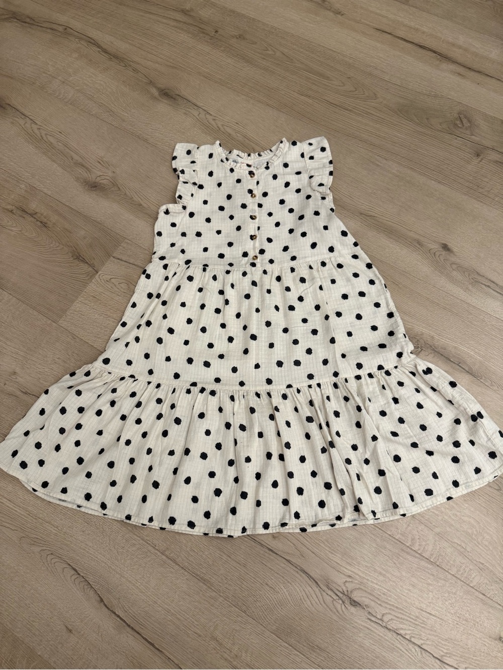 Cat & Jack White Dress with Black Polka Dots